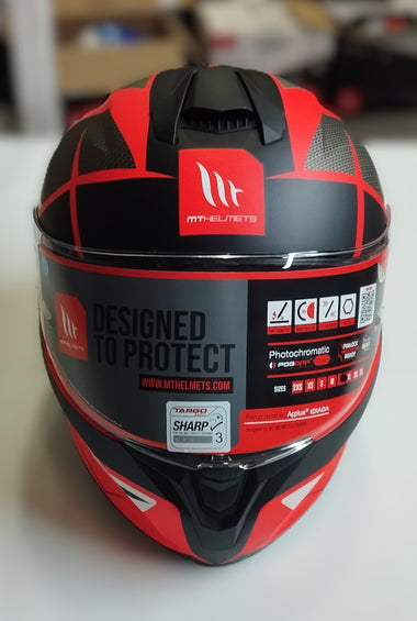Casco Moto Targo Rosso Nero