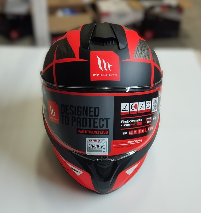 Casco Moto Targo Rosso Nero