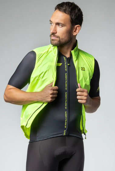 Gilet Smanicato Antivento Alè LIGHT PACK ALE' GIALLO FLUO